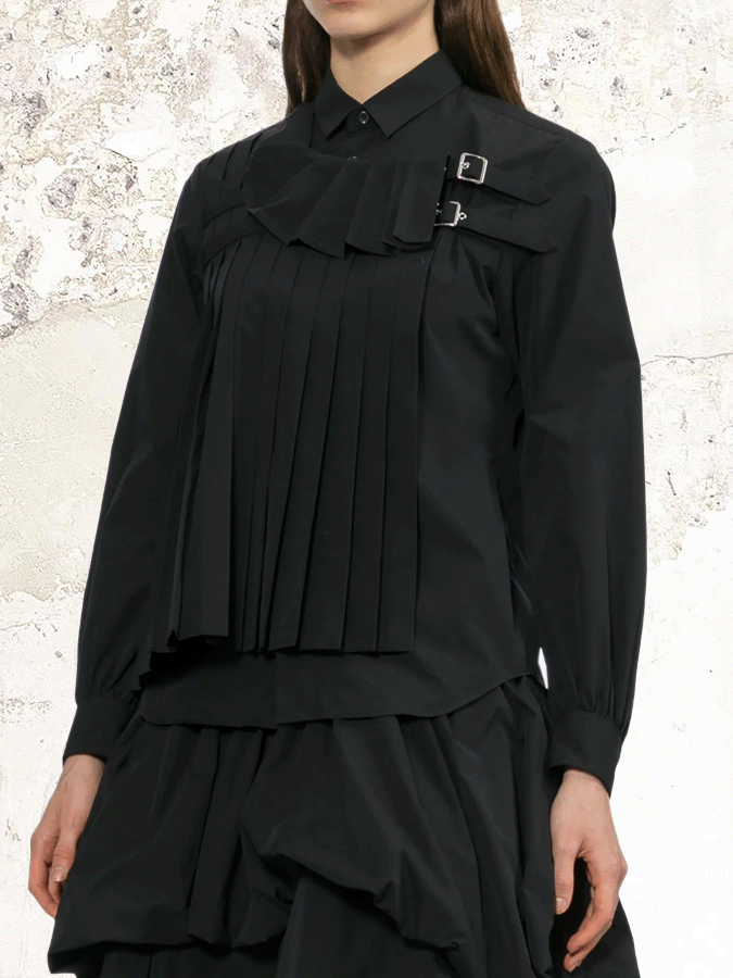 Noir Kei Ninomiya トップス Noir Kei Ninomiya pleated blouse – MDE