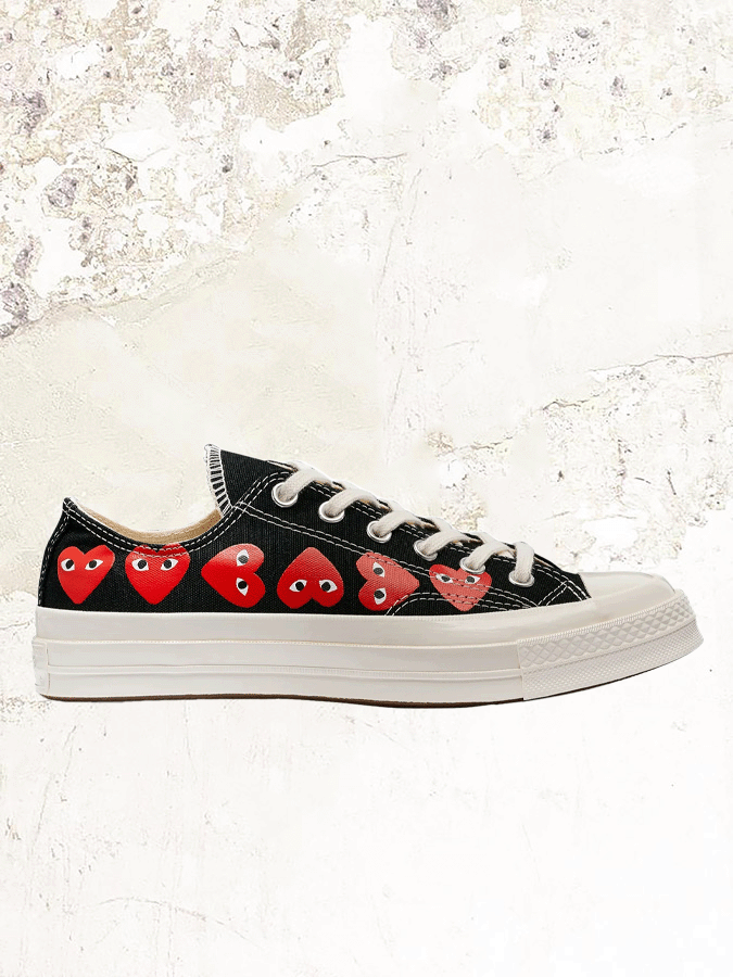 Comme Des Gar ons PLAY CONVERSE Multi Red Heart Chuck Taylor All Star 70 Low