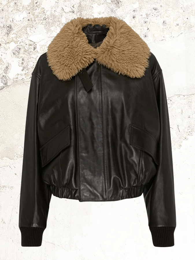 Leather Jacket in Brown - Lemaire