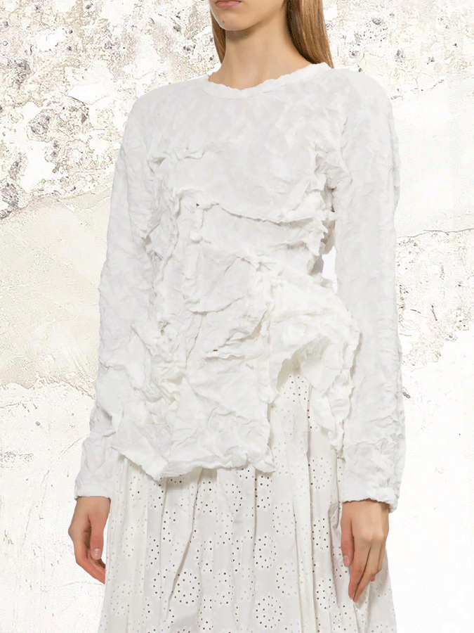 Comme Des Garçons crinkled ruffled longsleeve top – MDE