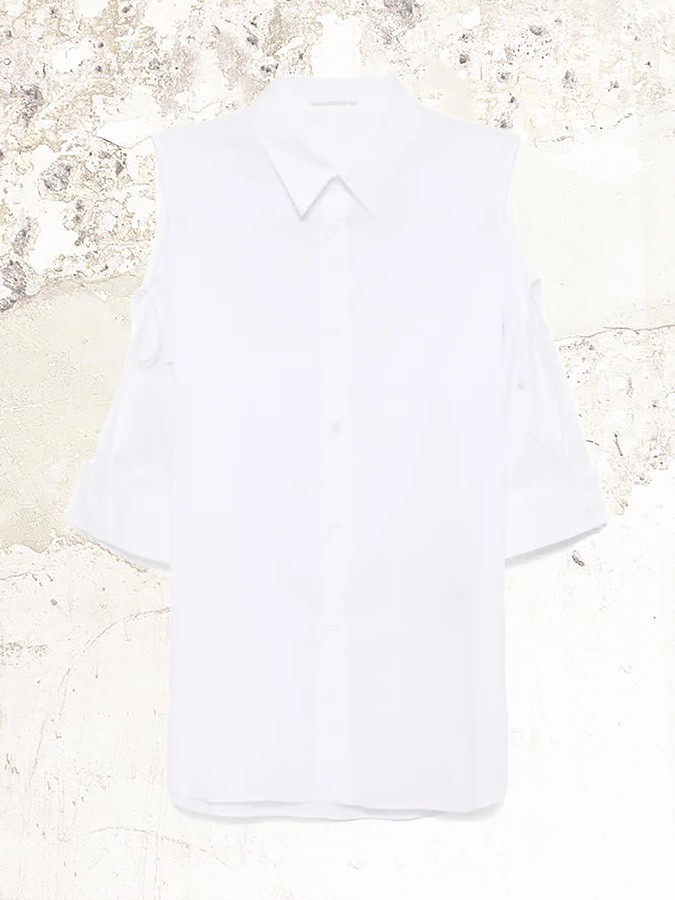 YOHJI YAMAMOTO asymmetric-shoulder shirt – MDE