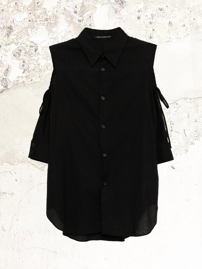 YOHJI YAMAMOTO asymmetric-shoulder shirt – MDE