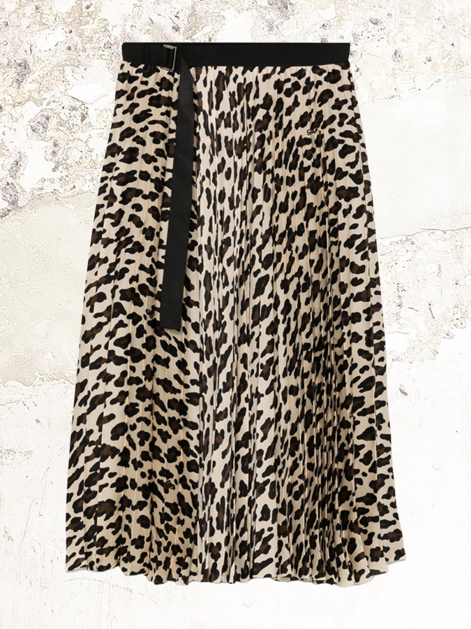 sacai LeopardChiffon Skirtサカイレオパード巻きスカート sacai leopard-print midi skirt – MDE