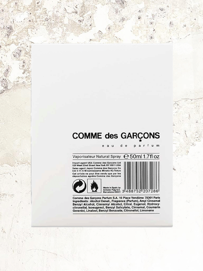 Comme de garcon eau top de parfum