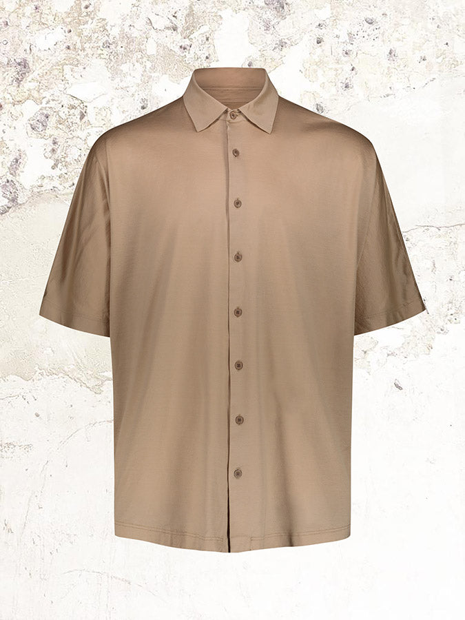 CASEY CASEY Beige Crinkled Cotton Shirt