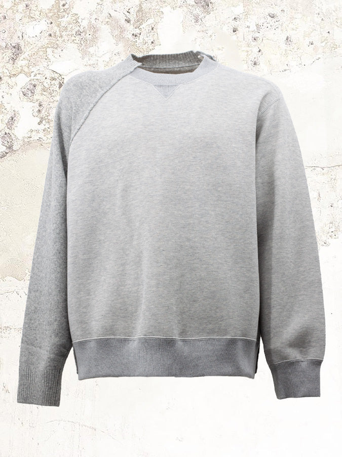 sacai wool cotton panel jumper