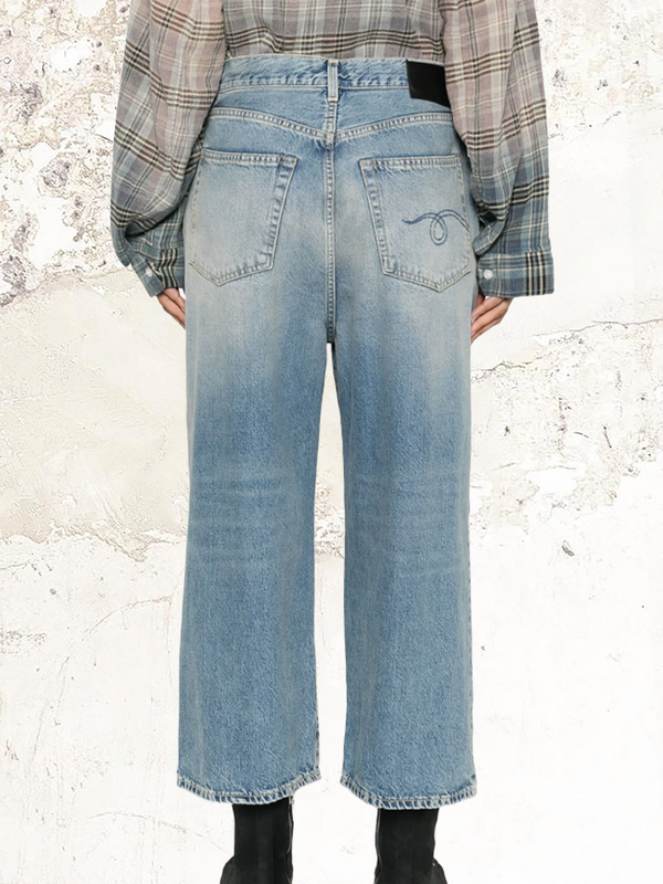R13 wide-leg cropped jeans