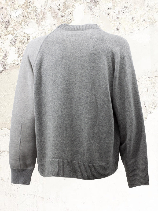 sacai wool cotton panel jumper