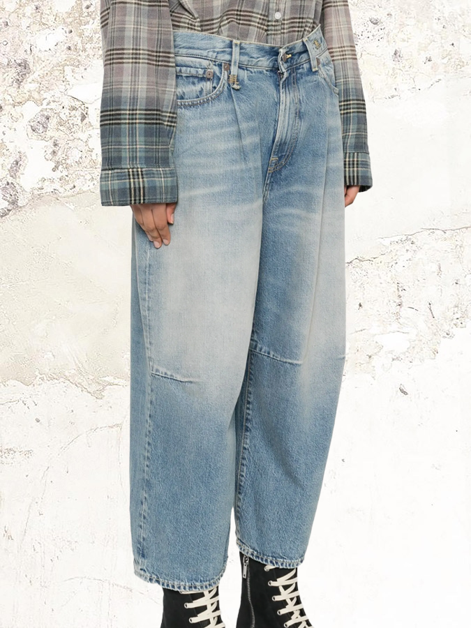 R13 wide-leg cropped jeans