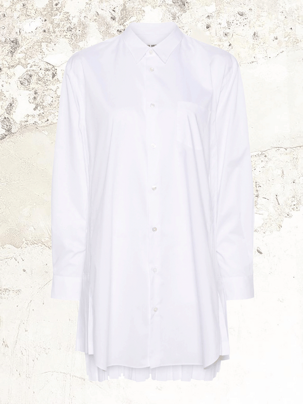 Junya Watanabe  褶皺細節的平紋襯衫連衣裙