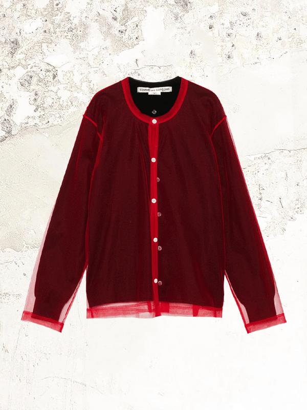 Кардиган из сетки с наложением Comme Des Garçons
