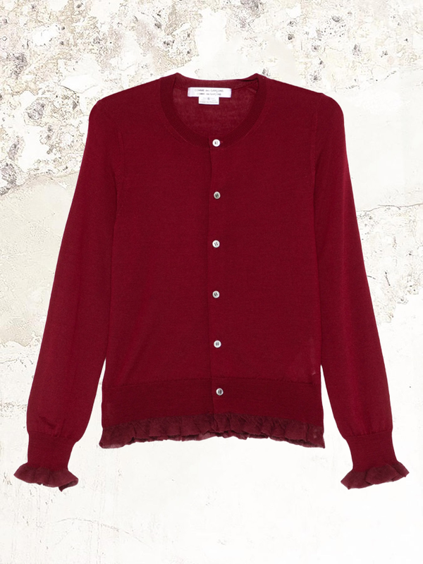 Кардиган с рюшами из кашемира Comme Des Garçons Comme Des Garçons