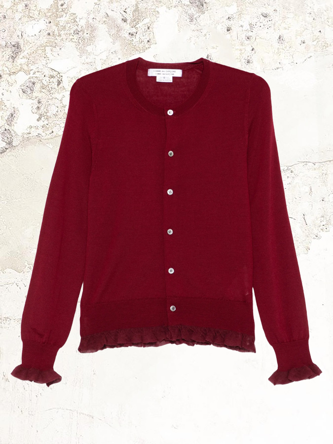 Кардиган с рюшами из кашемира Comme Des Garçons Comme Des Garçons