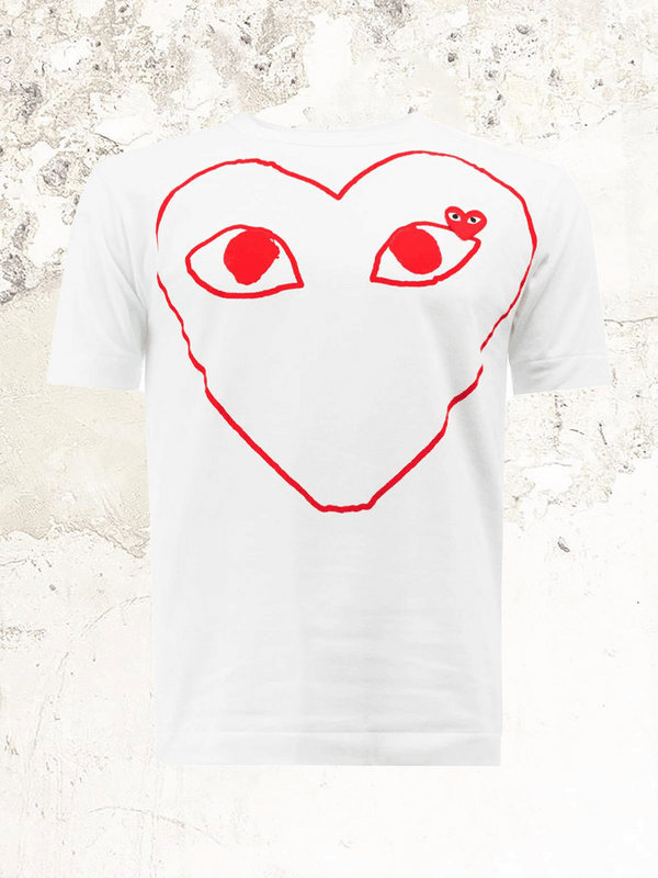 COMME DES GAR ONS PLAY GRAPHIC PRINT T SHIRT MDE