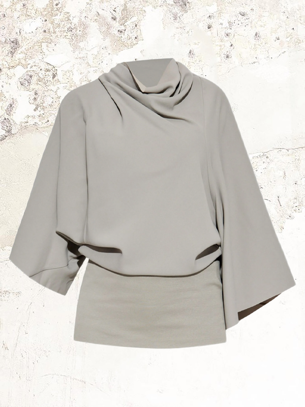 Rick Owens draped cowl-neck top