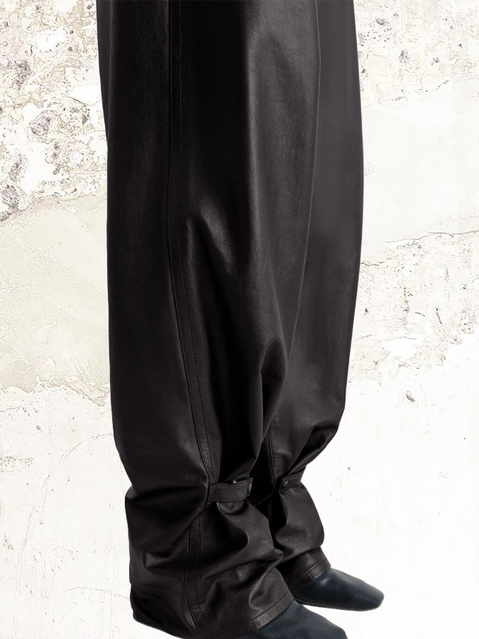 LEMAIRE adjustable-leg leather trousers