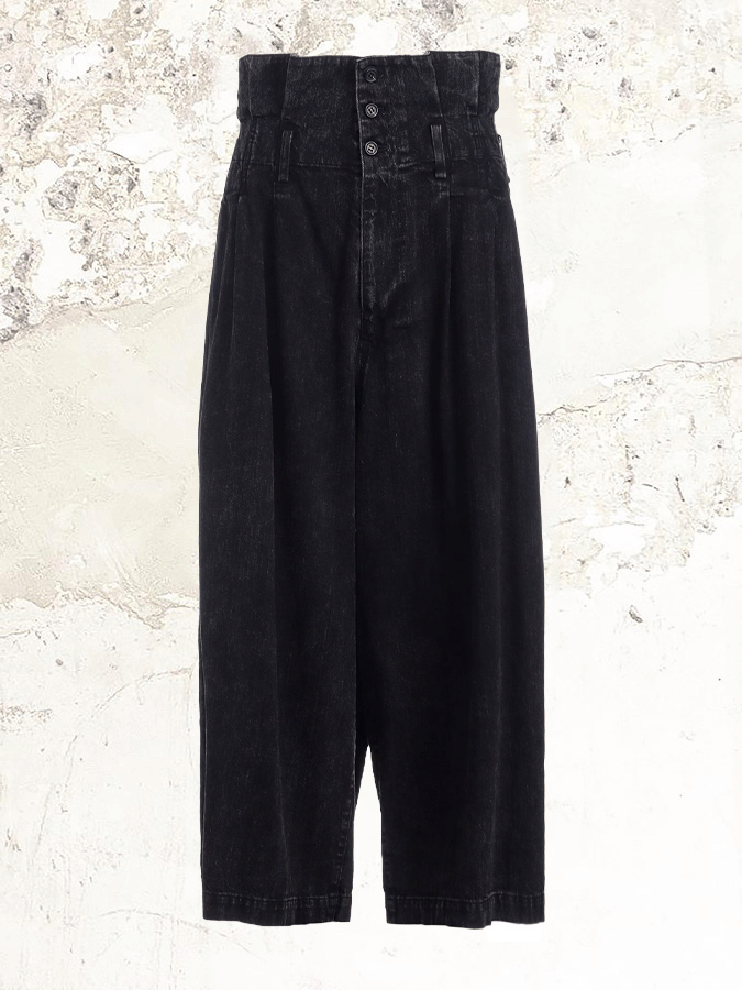 Limi Feu BLEACH HIGH-WAIST CROPPED PANTS