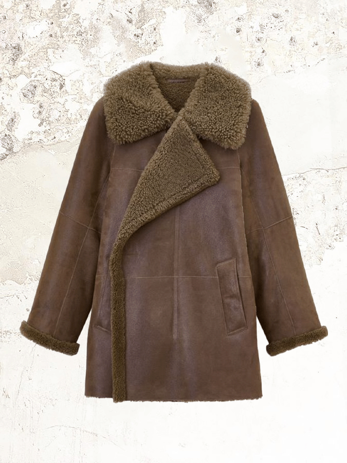 Lemaire asymmetrical shearling coat