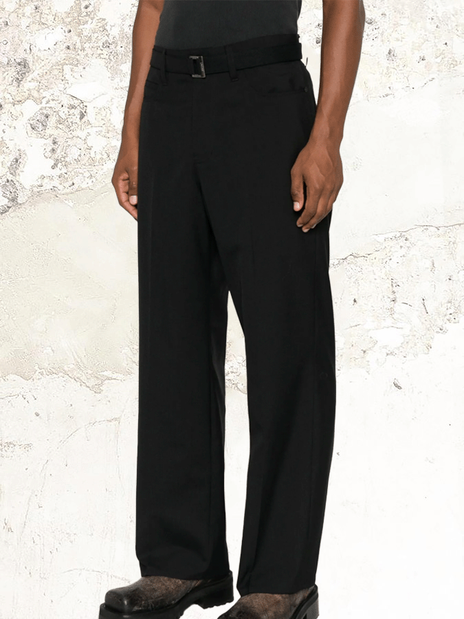sacai belted trousers