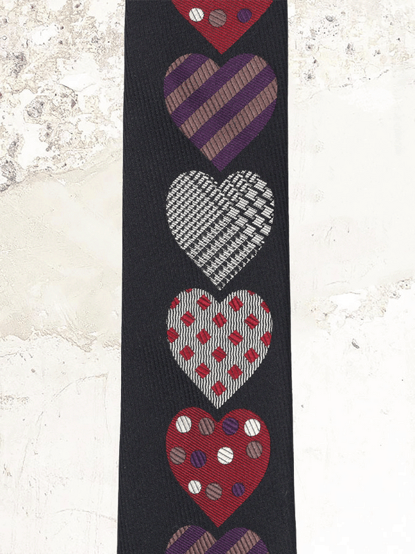Yohji Yamamoto Heart Pattern Black Tie