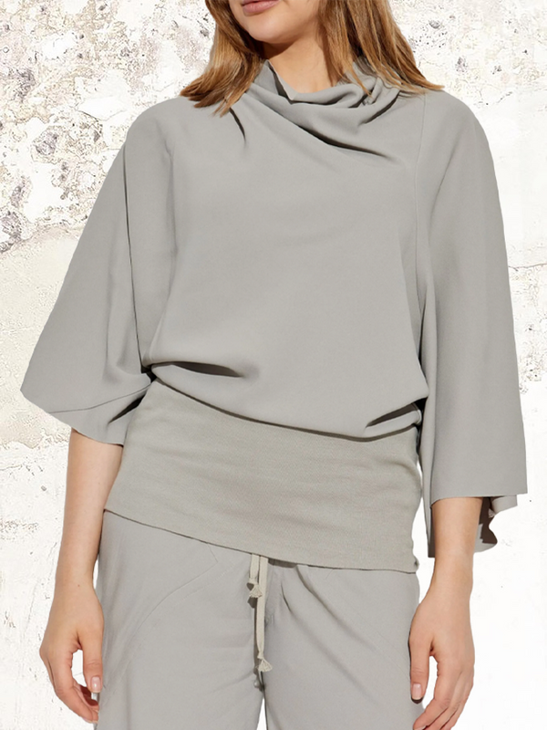 Rick Owens draped cowl-neck top