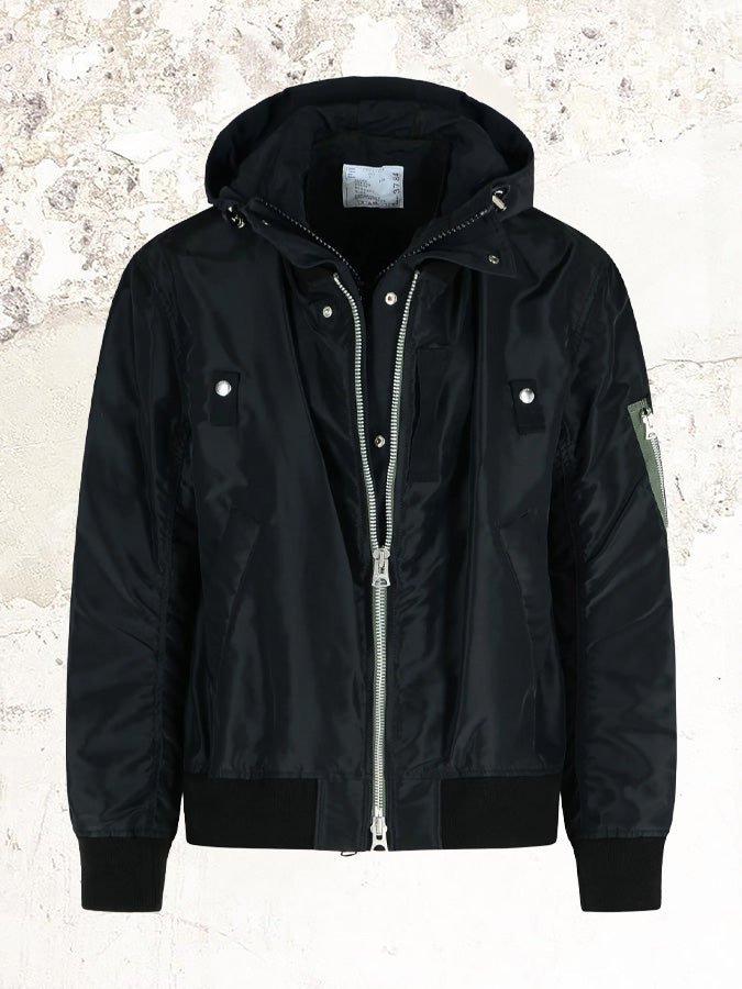 sacai zip-front hooded jacket
