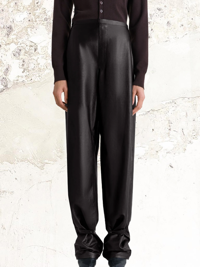 LEMAIRE adjustable-leg leather trousers