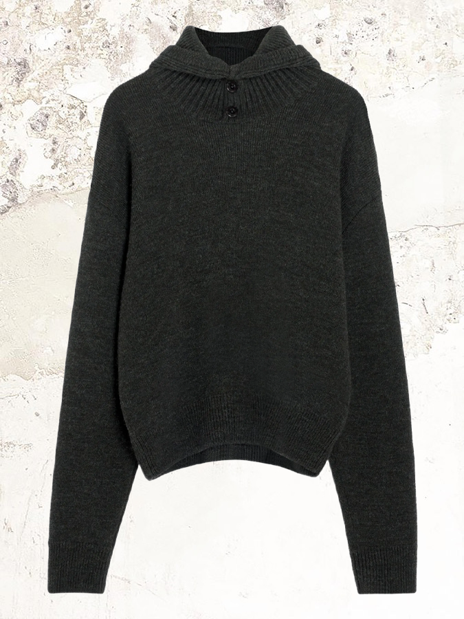 LEMAIRE buttoned hooded sweater