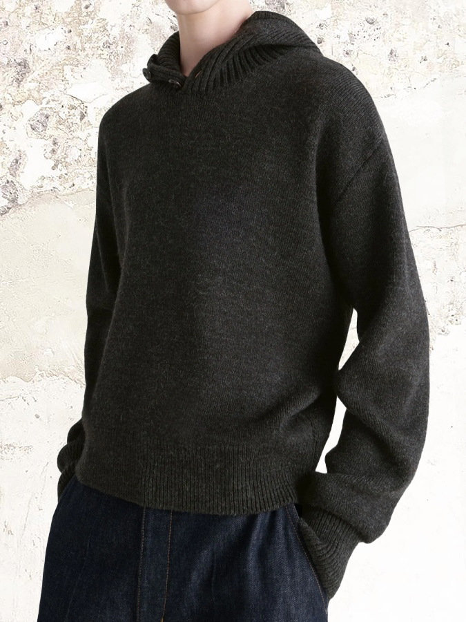 LEMAIRE buttoned hooded sweater