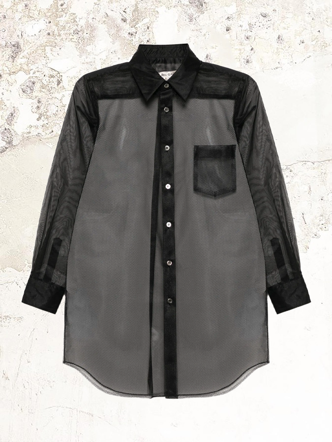 Comme Des Garçons semi-sheer shirt