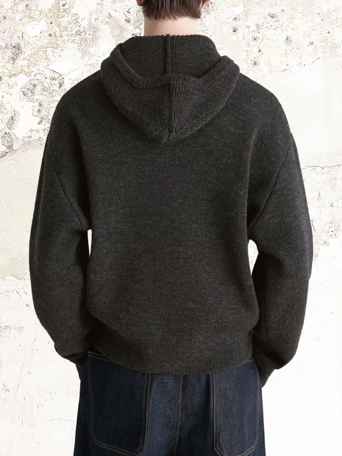 LEMAIRE buttoned hooded sweater