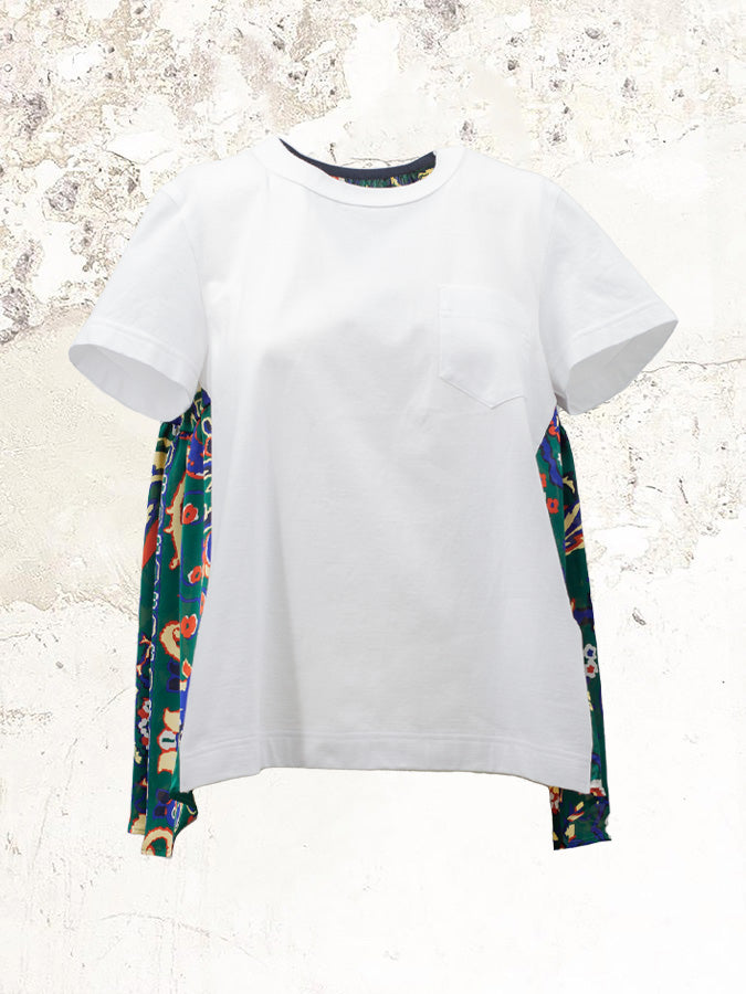 sacai floral print panelled t-shirt