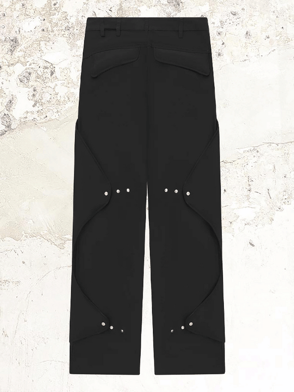 Heliot Emil Puffed Black Cargo Trousers