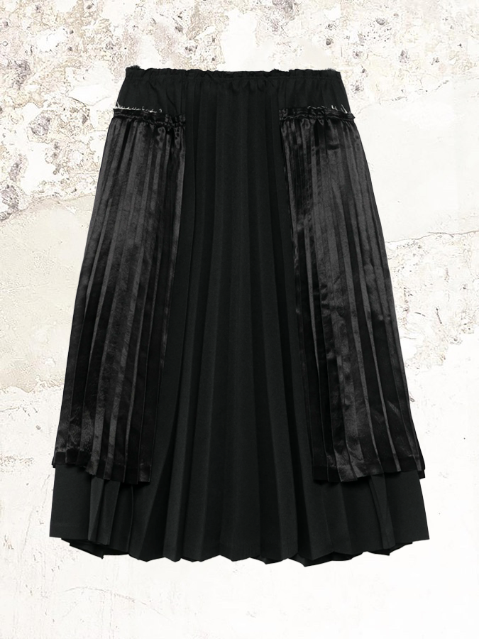 Black Comme Des Garçons pleated midi skirt