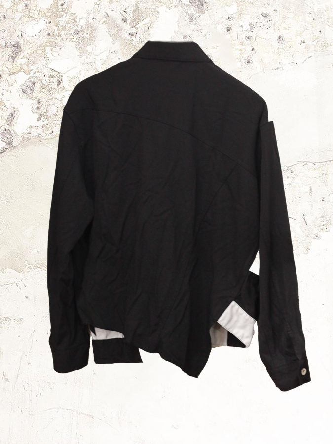 Black Comme des Garçons Panelled asymmetric jacket – MDE Black Comme des Garçons Panelled asymmetric jacket – MDE