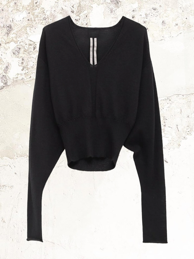 Rick Owens V-neck ribbed jumper