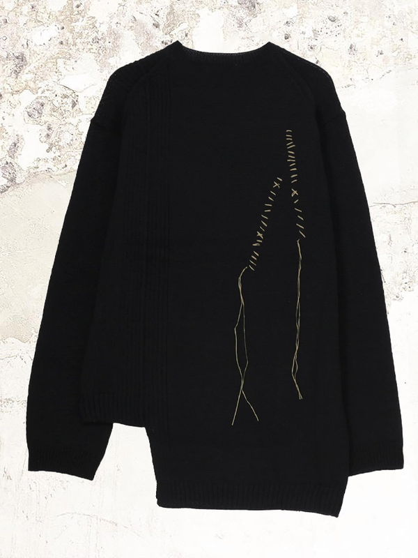 YOHJI YAMAMOTO EMBROIDERY ROUND NECK jumper
