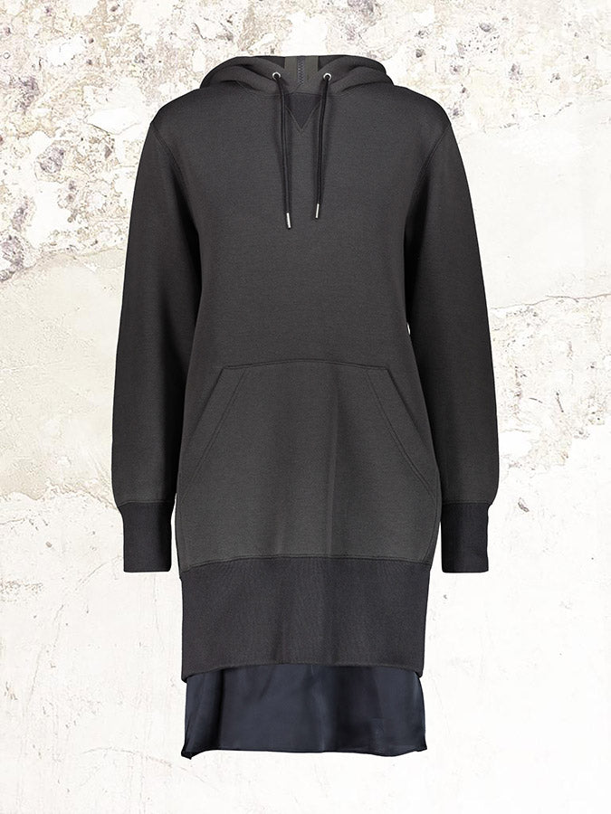 sacai zip-detail Gray hooded dress