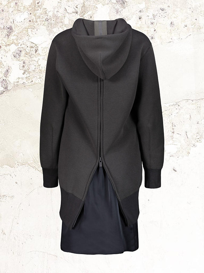 sacai zip-detail Gray hooded dress