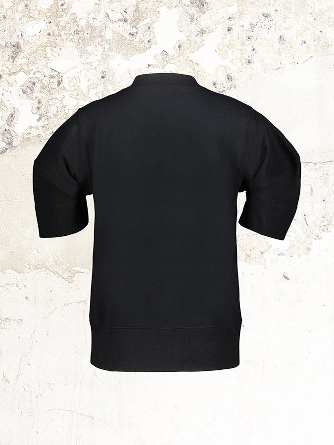 sacai black short-sleeve sweatshirt