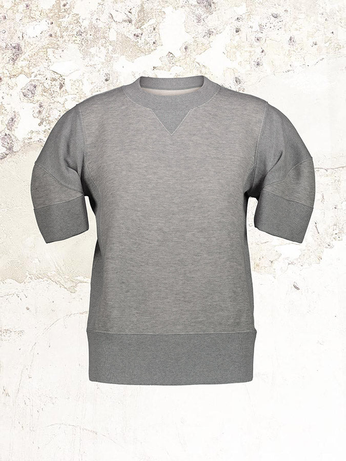 sacai grey short-sleeve sweatshirt