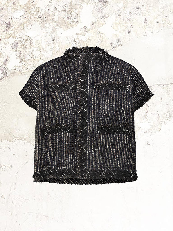sacai metallic-threading tweed jacket