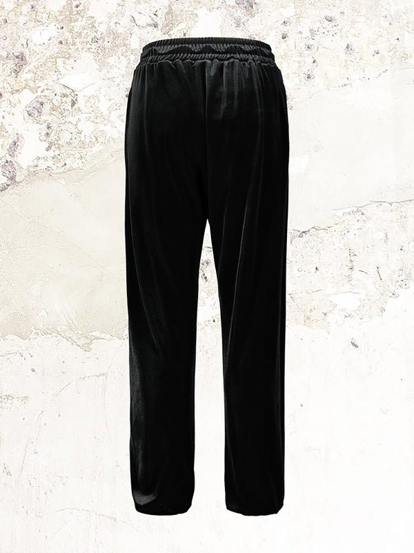 ALEXANDRE VAUTHIER rhinestone-drawstring velvet track pants