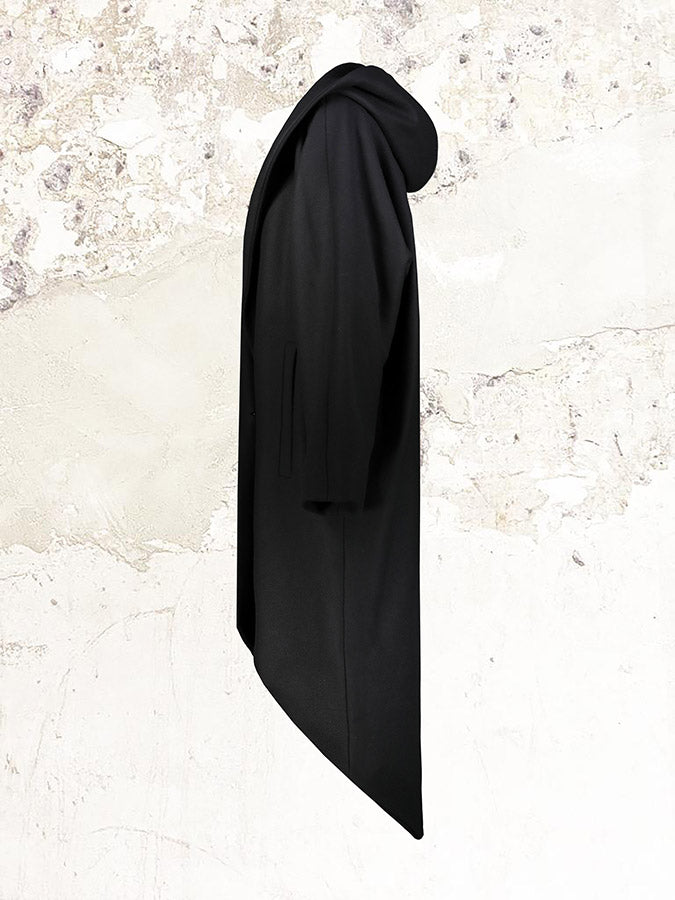 ALEXANDRE VAUTHIER Черное длинное пальто с капюшоном