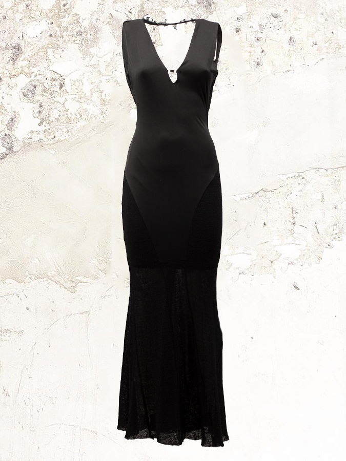 YEHUAFAN v-neck sleeveless maxi dress