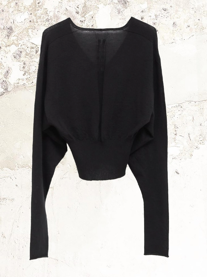 Rick Owens V-neck ribbed jumper