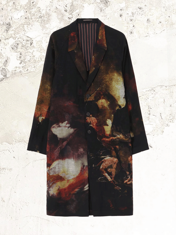 Yohji Yamamoto Длинная куртка с ретушью