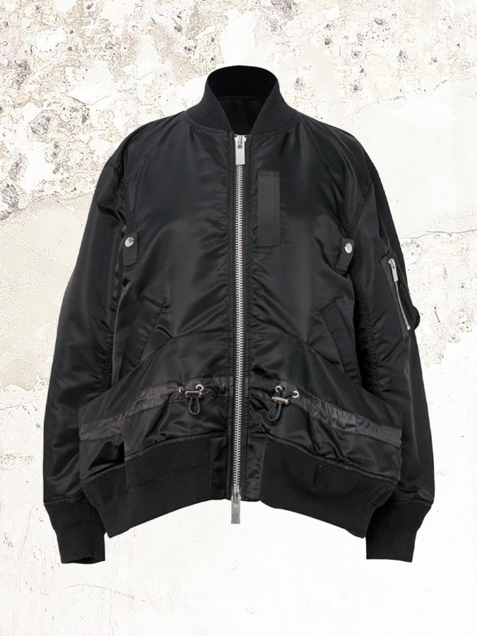 sacai drawstring-detail bomber jacket