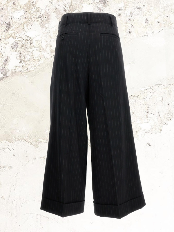 Comme Des Garçons pinstripe cuffed trousers