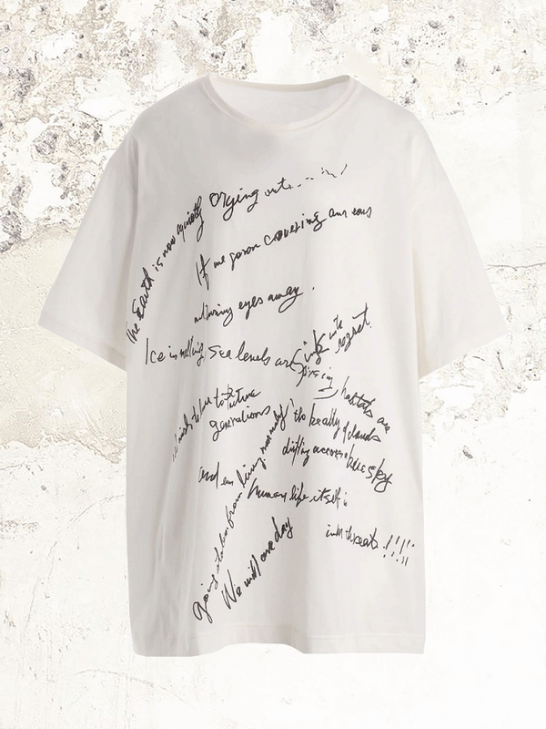 【希少訳有】YOHJI YAMAMOTO Hand-Written Yohji Yamamoto HAND WRITING Short-sleeve t-shirt – MDE